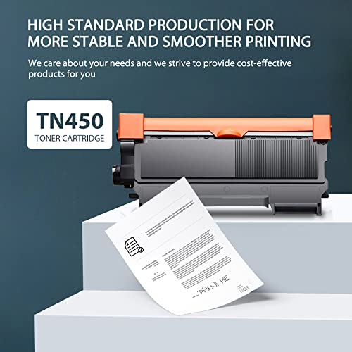 YOISNER Compatible 2 Pack Black TN-450BK TN450BK Toner Cartridge Replacement for TN450 Brother DCP-7060D 7065DN IntelliFax-2840 2940 HL-2220 2230 2240 2240D MFC-7240 7360N 7365DN Printer.