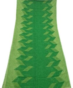 peegli vintage green saree abstract printed curtain drape fabric georgette diy craft sari