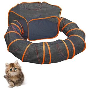 hamiledyi outdoor cat enclosures playground cat large playpen portable cat cage kitten collapsible play house kitty toy tunnel surround breathable fun playpen for cat chinchilla bunny dogs guinea pig