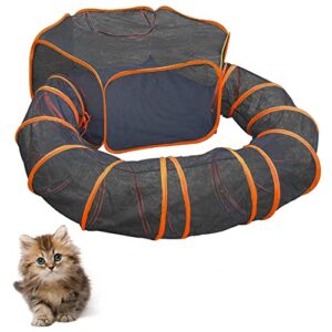 Hamiledyi Outdoor Cat Enclosures Playground Cat Large Playpen Portable Cat Cage Kitten Collapsible Play House Kitty Toy Tunnel Surround Breathable Fun Playpen for Cat Chinchilla Bunny Dogs Guinea Pig