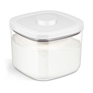 tbmaxs airtight rice container 10 lbs, clear plastic food storage container bin for flour sugar, dry food holder with easy locking lid for kitchen pantry organization and storage