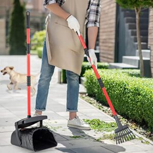 HUZSV Pooper Scooper Large Swivel Bin & Rake for Large & Small Dogs Non-Breakable Dog Poop Scooper with 20 Waste Bags Easy to Clean Pet Waste Use on Grass, Dirt or Gravel - Pet Supplies