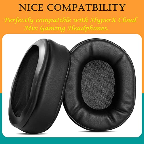 TaiZiChangQin Ear Pads Cushion Memory Foam Replacement Compatible with HyperX Cloud Mix Gaming Headphone ( Protein Leather Earpads )