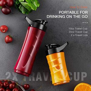 Personal Blender for Shakes and Smoothies, NIXIUKOL 3 Speed Adjustable Smoothie Blender, Small Portable Blender with 2 10oz & 20oz Tritan BPA-Free Cups