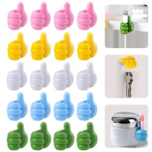 thumb hooks silicone, 20 pcs self adhesive thumb hook wall hangers for cable clip key hat makeup brush holder