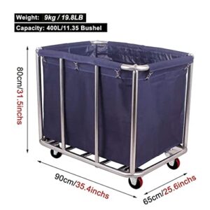 Large Laundry Cart With Wheels Heavy Duty Rolling Storage Basket Organizer 330Lb Load Truck for Large Family or Commercial Hotels and Hospital Laundry Room Transport Clothes and Linen Material