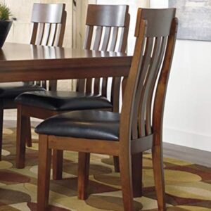 Signature Design by Ashley Ralene Rake Back Dining Room Chair Set of 2, Medium Brown & Berringer Dining Room Round Drop Leaf Table, Rustic Brown