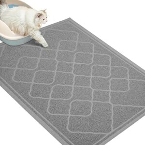 heeyoo cat litter mat, large kitty litter box mat 47 x 35 inches, litter trapping mat with waterproof and non-slip backing, keep floors clean, soft on kitty paws