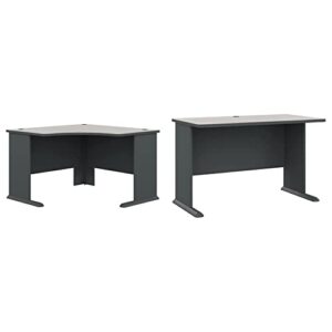 bush business furniture series a 48w corner desk in slate and white spectrum & wc8448a series a 48w desk in slate and white spectrum