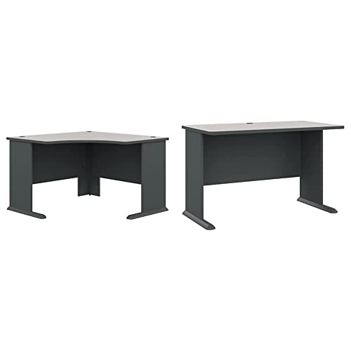 Bush Business Furniture Series A 48W Corner Desk in Slate and White Spectrum & WC8448A Series A 48W Desk in Slate and White Spectrum