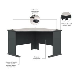 Bush Business Furniture Series A 48W Corner Desk in Slate and White Spectrum & WC8448A Series A 48W Desk in Slate and White Spectrum