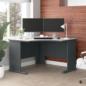 Bush Business Furniture Series A 48W Corner Desk in Slate and White Spectrum & WC8448A Series A 48W Desk in Slate and White Spectrum