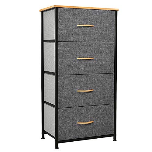 YITAHOME Dresser with 5 Drawers - Fabric Storage Tower & Storage Tower with 4 Drawers - Fabric Dresser, Organizer Unit for Bedroom, Living Room, Closets & Nursery (Cool Gray)