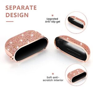 Valkit for Apple Airpods 3 Case Cover 2021 Bling Sparkle, Luxury Glossy Hard Shell Scratch Resistant Drop Proof Protective with Keychain for Glitter AirPods 3 Generation Charging Case - Golden