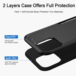 Hsefo Designed Compatible with iPhone 12 Case and 12 Pro Case, Heavy Duty Protection Shockproof Dropproof Dustproof Anti-Scratch Phone Case Cover for 12 and 12 Pro -Black