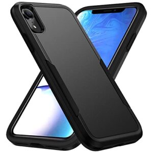 hsefo designed compatible with iphone xr case, heavy duty protection shockproof dropproof dustproof anti-scratch phone case cover for xr -black