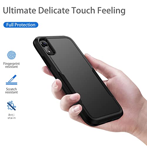 Hsefo Designed Compatible with iPhone XR Case, Heavy Duty Protection Shockproof Dropproof Dustproof Anti-Scratch Phone Case Cover for xr -Black