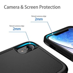 Hsefo Designed Compatible with iPhone XR Case, Heavy Duty Protection Shockproof Dropproof Dustproof Anti-Scratch Phone Case Cover for xr -Black