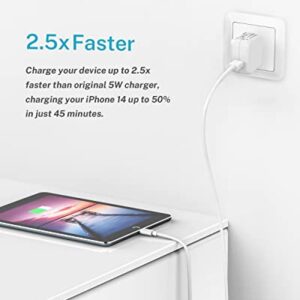 Apple iPad Charger Wall Charger and Cord 10 ft 2Set,12W iPad Charger Fast Charging Block & iPad Charger Cord 10 ft Apple Certified Lightning Cable for iPad 7th 8th 9th Generation,iPad Air/Mini,iPhone