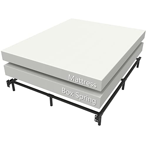 EMODA 7 Inch King Bed Frame Base for Box Spring and Mattress, 9 Legs Heavy Duty Metal Bedframe Tool-Free and Easy Assembly, Black