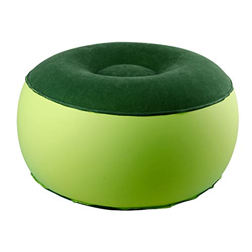 DYZD Multi-Scene Flocking Lightweight Inflatable Footrest Yoga Boarding Cushion Fashion Outdoor Leisure Lounge Chair(Green)