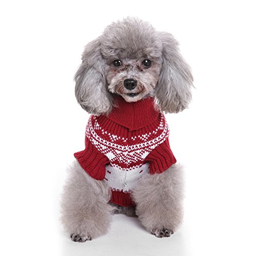 Christmas Dog Jumper Knitted Pet Dog Christmas Sweater Soft Winter Dog Jumper Coat Pet Xmas Sweater Clothes for Small Medium Large Dogs Cats Christmas Costume (Medium, Style-2)