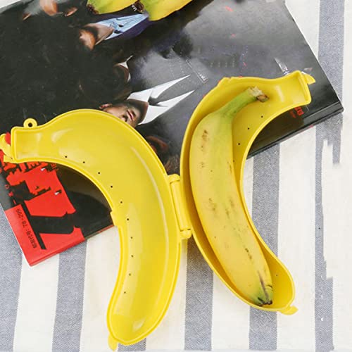 Cabilock Banana Carrier Case Banana Saver Outdoor banana keeper fridge banana container storage fresh banana cover Travel Case: Banana Plastic Banana Case