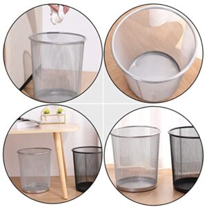 Cabilock Trash Can Stainless Metal Mesh Wastebasket Garbage Container Retro Waste Bin Steel Mesh Garbage