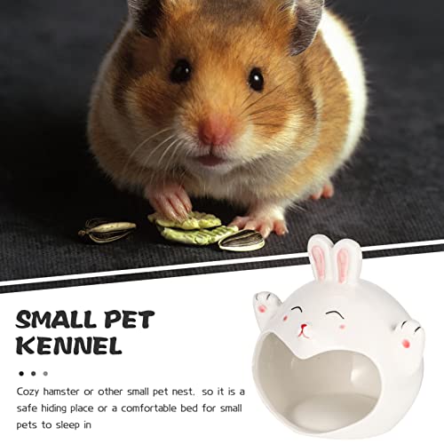 POPETPOP Lovely Guinea Pig Bed Cool Hamster House Hideout Ceramic Bed Small Pet Ceramic House Lovely Guinea Pig Bed Hedgehog Hideout