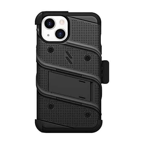 ZIZO Bolt Bundle for iPhone 14 (6.1) Case with Screen Protector Kickstand Holster Lanyard - Black
