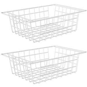 orgneas chest freezer organizer bins deep freezer basket storage rack bins metal wire baskets large size 2 packs