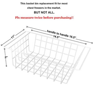 Orgneas Chest Freezer Organizer Bins Deep Freezer Basket Storage Rack Bins Metal Wire Baskets Large Size 2 Packs