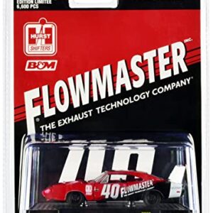 1969 Charger Daytona HEMI #40 Red with Graphics Flowmaster Limited Edition to 6600 Pieces Worldwide 1/64 Diecast Model Car by M2 Machines 31500-HS29