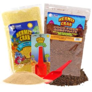 needzo natural terrarium supplies for hermit crabs and reptiles, loose coco fiber substrate, 2 pound sand bag, and scooper sifter, bulk terrarium supplies, 3 items