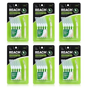 reach interdental brush wide 1.3mm floss bundle | removes up to 30% more plaque | special designed for gum protection, pfas free | 10 brushes (pack of 6)