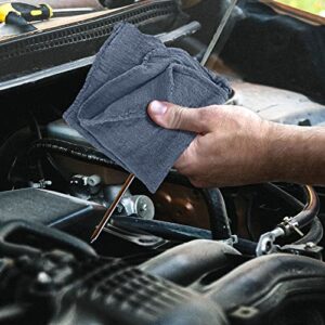 Detailer's Preference Automotive Shop Towels, Cotton, 11"x12", Blue, 50 Pack