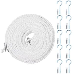 windproof clothesline,travel clothesline, camping clothesline, durable travel clothes line rope, portable clothes drying line, suitable for outdoor and indoor（white）