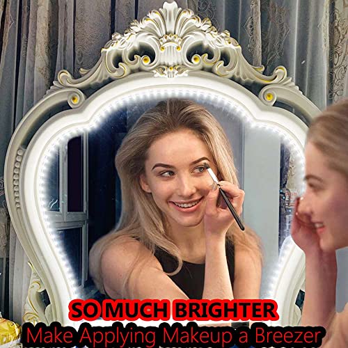 SNPDE LED Vanity Mirror Lights for Makeup Dressing Table Vanity Set, 13ft Zigzag Flexible LED Strip Light Kit (Mirror Not Include)