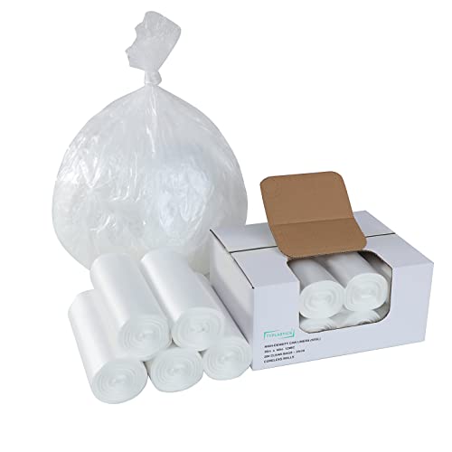 TYPLASTICS Trash Can Liner- Wholesale 1000 Count 7-10 Gallon 24" X 24" with 55 Gallon 36" x 60" - HD Garbage Bags 200 Count