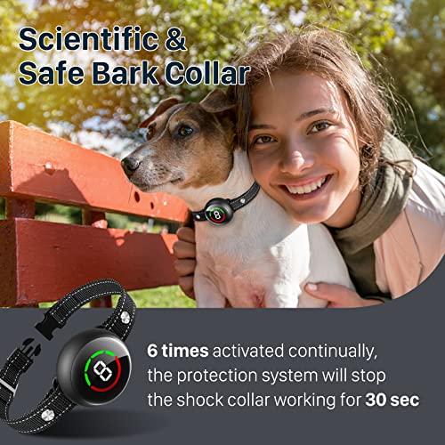 NBJU Rechargeable Anti Barking Collar with 5 Adjustable Sensitivity, Optional Beep Vibration Shock Mode, Humane Dog Training Collar for Large Medium Small Dogs, IP67 Waterproof