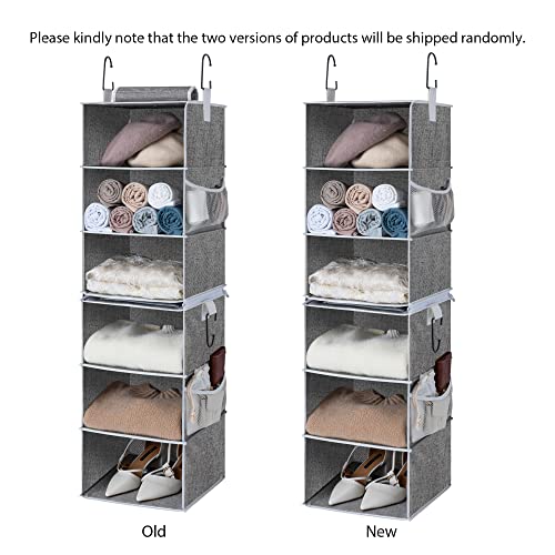 StorageWorks 6-Shelf Hanging Closet Organizers, 3-Pack Large Closet Organizers with Handles
