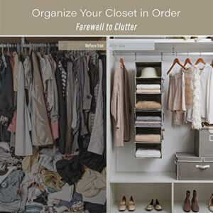 StorageWorks 6-Shelf Hanging Closet Organizers, 3-Pack Large Closet Organizers with Handles