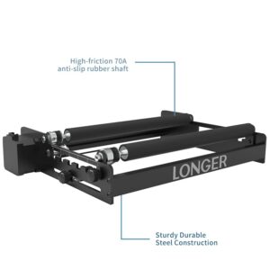 Longer Laser Engraver Rotary Roller, a Good Partner for Laser Engraving Machine， Y-axis Laser Engraver Attachment 360° Rotation, 6-100mm Engraving Space, Compatible with Other Brands of Engraver