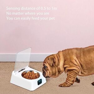 Zerodis Automatic Cat Feeder Pet Smart Feeder Induction Cat Food Dispenser Lid Opening Rechargeable Dog Cat Feeding Bowl for Small Medium Pet 350ml Pet Dry Food