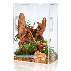 reptile terrarium tank,tarantula enclosure 15’’x10’’x6’’ inkpet acrylic medium feeding tarantula habitat box for hermit crab,leopard gecko,snake,frog and chameleon cage(no assembly required)