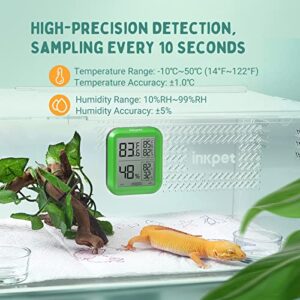 INKPET Reptile Terrarium Thermometer Hygrometer with Max/min Record Digital Display for Bearded Dragon Tank Accessories, Leopard Gecko, Tortoise Habitat, Crested Gecko TR-1A