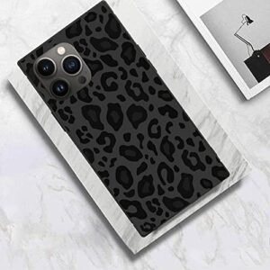 ZHUXUXITT Designer Luxury iPhone 14 Pro Max Case for Women,Square Checkered Style,Hard PC+Soft Silicone case is Shock-Proof and Skid-Proof for Protective Case-Black Gray Leopard Print, (6.7 inch)