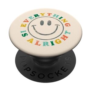 happy positive quote preppy aesthetic beige smile face popsockets standard popgrip