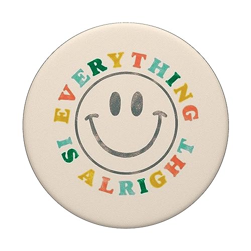 Happy positive quote preppy aesthetic beige smile face PopSockets Standard PopGrip