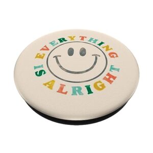 Happy positive quote preppy aesthetic beige smile face PopSockets Standard PopGrip